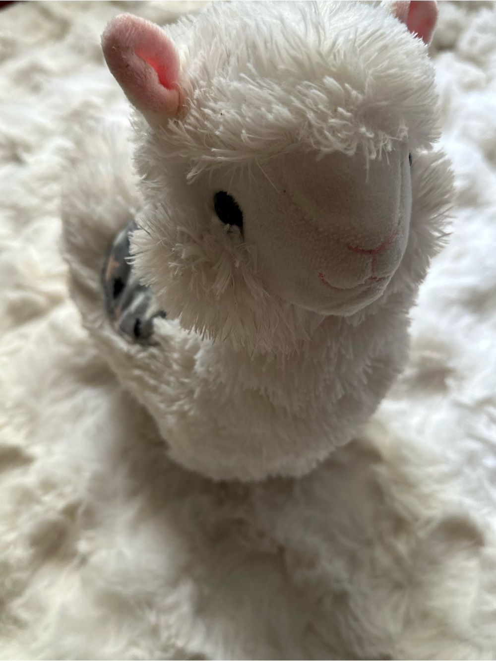 Plush White Alpaca/Llama Toy - Picture 3 of 6